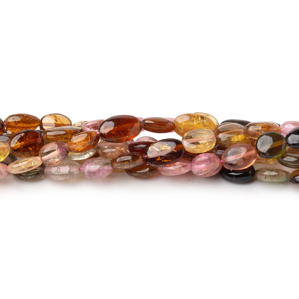 5x4-7x5mm Multi Color Tourmaline Plain Ovals 14.5 inch 56 Beads - BeadsofCambay.com