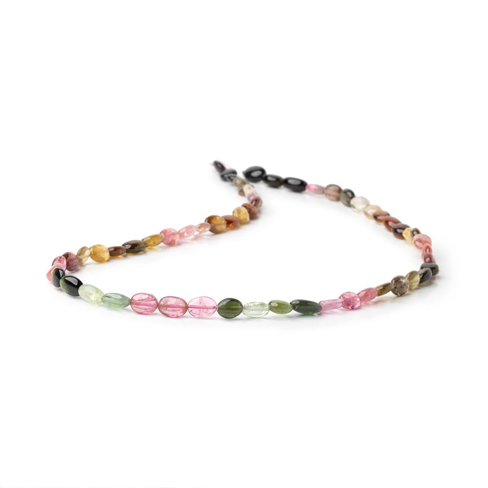 5x4-7x5mm Multi Color Tourmaline Plain Ovals 14.5 inch 56 Beads - BeadsofCambay.com
