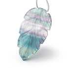 41x22mm Fluorite Hand Carved Shoulder Drilled Pear 1 Bead - Beadsofcambay.com