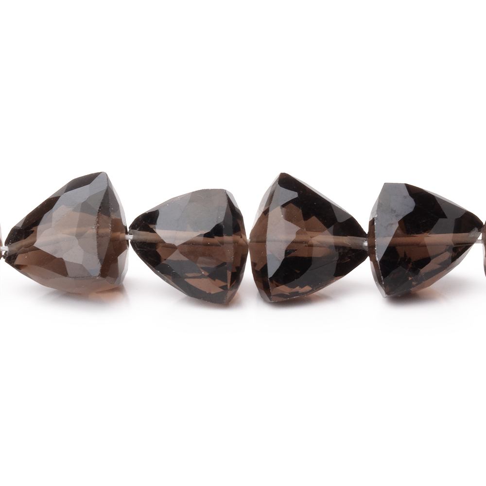 8-10mm Smoky Quartz Faceted Trillion Beads 16.5 inch 48 pieces - BeadsofCambay.com