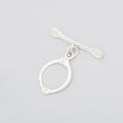 18x14mm Sterling Silver Oval Toggle Art Deco Design 1 piece - BeadsofCambay.com