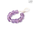 6mm Pink Amethyst 1.5mm Large Hole Faceted Cube Beads Set of 10 - BeadsofCambay.com