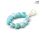 6mm Larimar 1.5mm Large Hole Faceted Cube Beads Set of 10 - BeadsofCambay.com