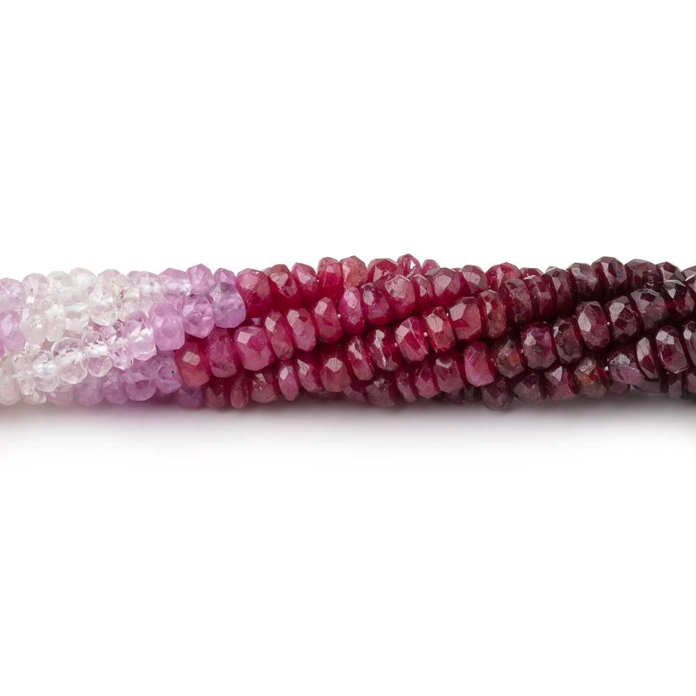 2-3mm Shaded Ruby and Sapphire Faceted Rondelle Beads 16 inch 245 pieces - BeadsofCambay.com