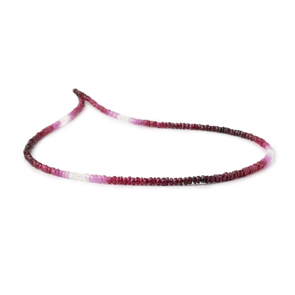 2-3mm Shaded Ruby and Sapphire Faceted Rondelle Beads 16 inch 245 pieces - BeadsofCambay.com