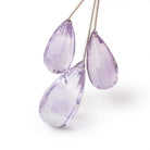21-27.5mm Pink Amethyst Faceted Tear Drop Focal Set of 3 AAA Beads - BeadsofCambay.com