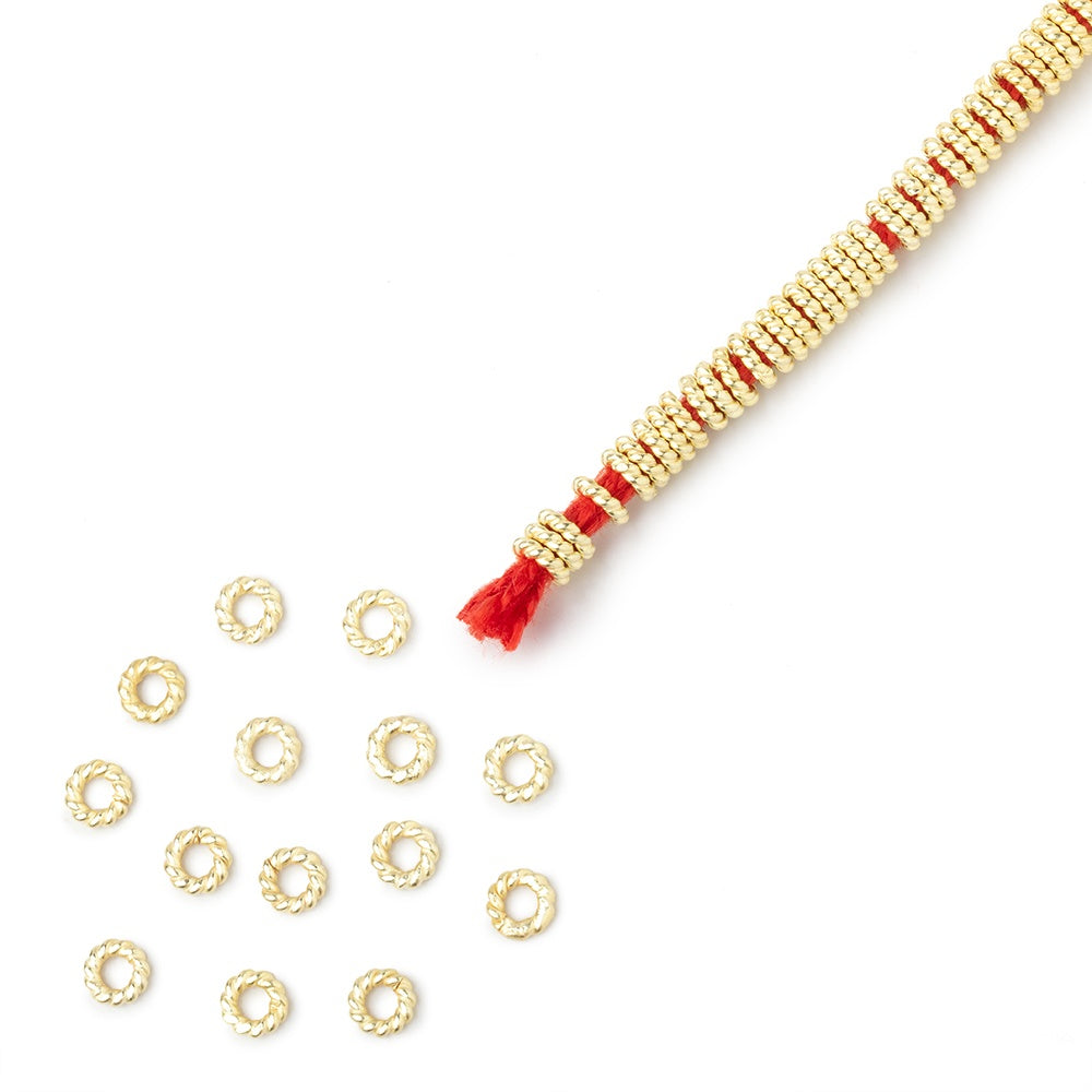 4mm Twisted Jump Rings on an 8 inch Strand - BeadsofCambay.com