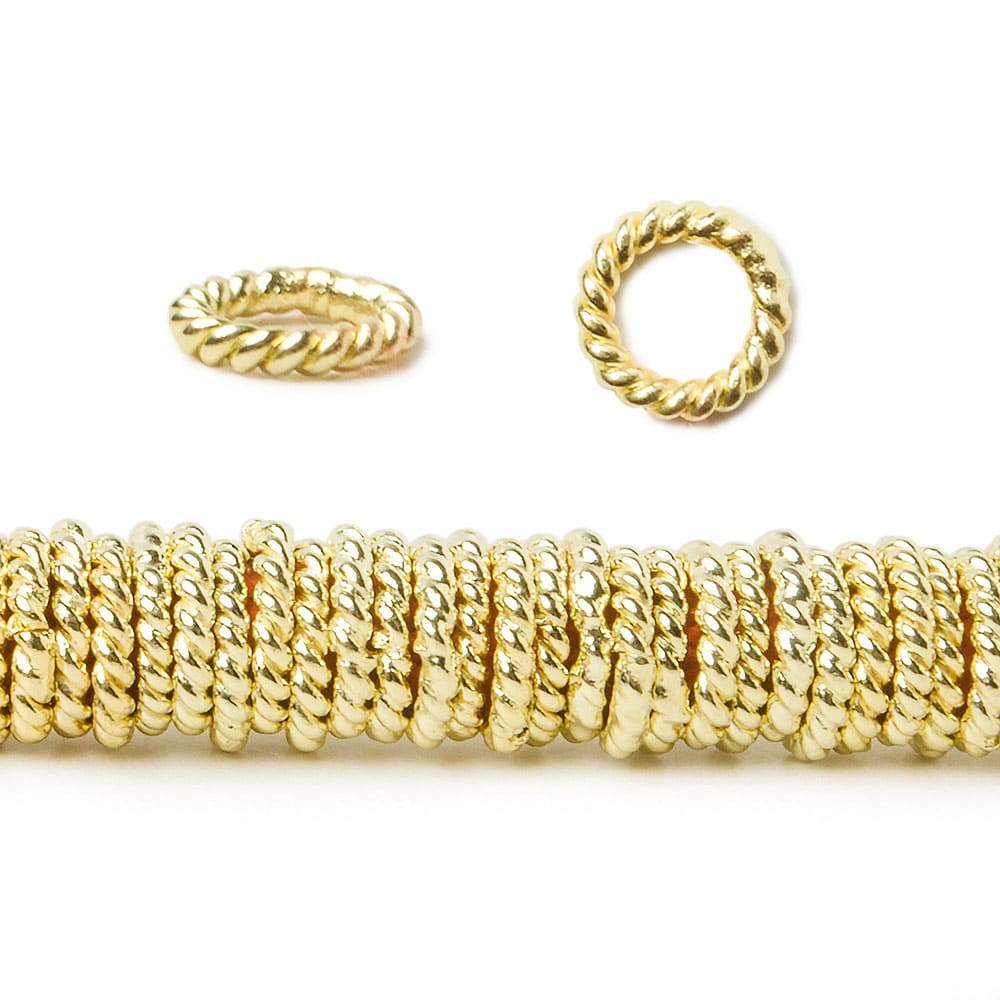 6mm Twisted Jump Rings on an 8 inch Strand - BeadsofCambay.com