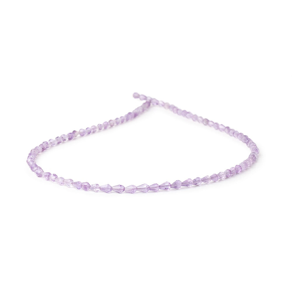 3.5-4.5mm Amethyst Straight Drilled Faceted Tear Drops 14.5 inch 75 beads - BeadsofCambay.com