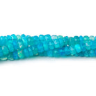 3.5-5.5mm Tropical Blue Ethiopian Opal Faceted Rondelles 16 inch 160 Beads AA - BeadsofCambay.com
