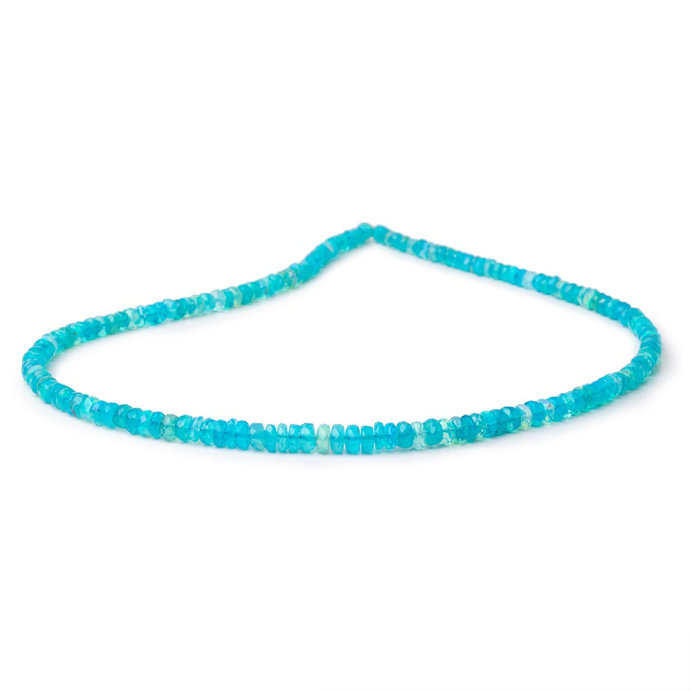 3.5-5.5mm Tropical Blue Ethiopian Opal Faceted Rondelles 16 inch 160 Beads AA - BeadsofCambay.com
