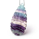 42x22mm Fluorite Hand Carved Pear Focal 1 Bead - Beadsofcambay.com