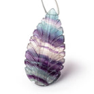 42x22mm Fluorite Hand Carved Pear Focal Bead 1 piece - Beadsofcambay.com