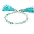 3.5-5mm Blue Zircon Plain Heart Beads 7.75 inch 76 pieces - BeadsofCambay.com