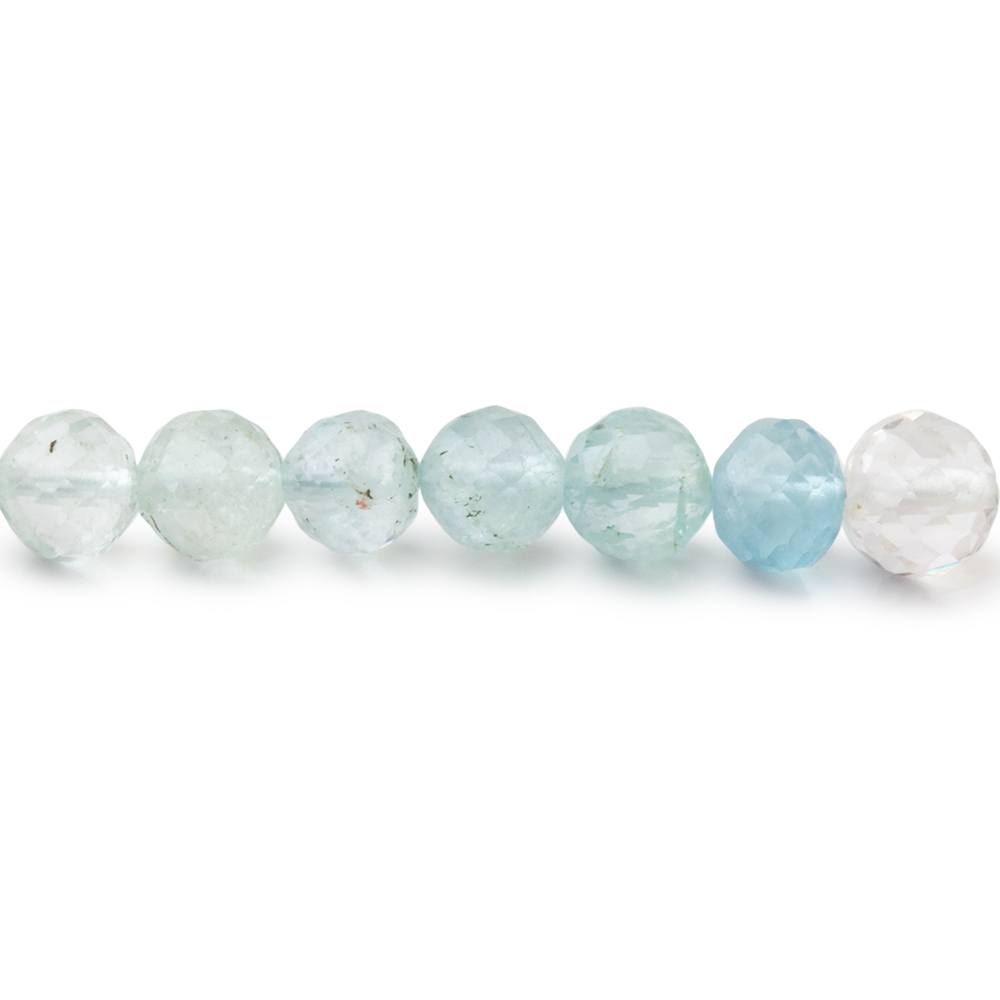 4-5mm Aquamarine Faceted Round 14 inch 70 Beads - BeadsofCambay.com