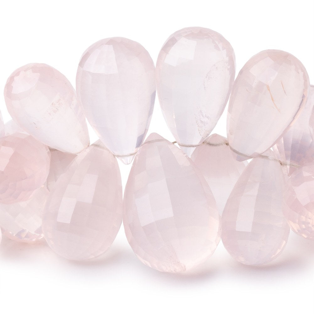 16-27mm Rose Quartz Faceted Tear Drop 7.5 inch 46 Beads AA - BeadsofCambay.com