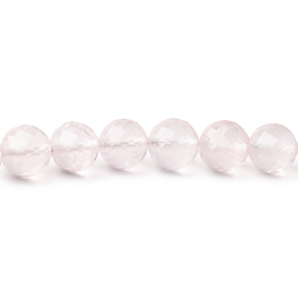 7-7.5mm Rose Quartz Faceted Round Beads 16 inch 56 pieces AA - BeadsofCambay.com