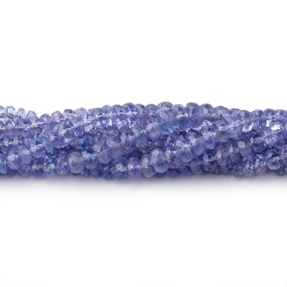2.5-4mm Tanzanite Faceted Rondelle Beads 15 inch 195 pieces - BeadsofCambay.com