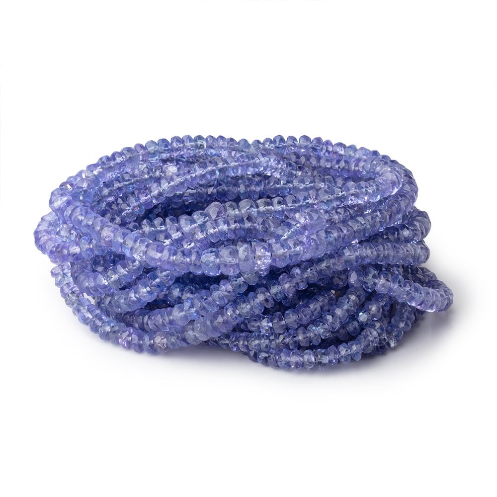 2.5-4mm Tanzanite Faceted Rondelle Beads 15 inch 195 pieces - BeadsofCambay.com