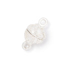 10mm Sterling Silver Plated Twisted Miligrain Magnetic Clasp 1 piece - BeadsofCambay.com