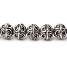 8x7mm Antiqued Sterling Silver Plated Bead Miligrain Arch 8 inch 28 pieces - BeadsofCambay.com