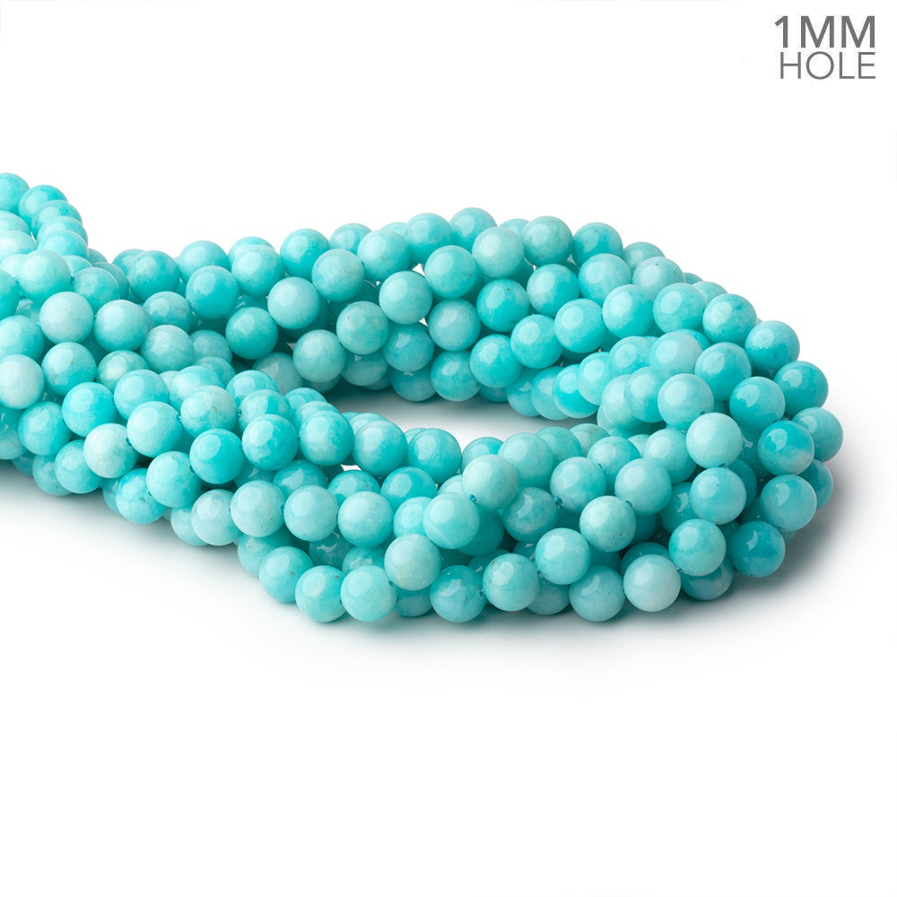 8mm Amazonite Plain Round Beads 15.5 inch 50 pieces AA 1mm hole - BeadsofCambay.com