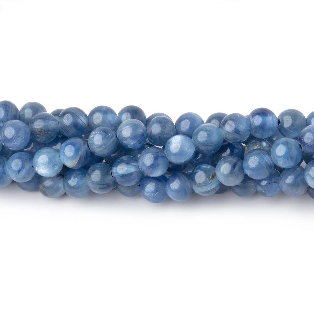 4mm Blue Kyanite Plain Round Beads 16 inch 100 pieces - BeadsofCambay.com