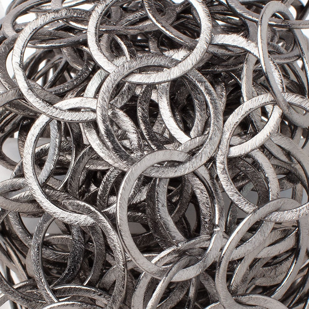 20mm Black Gold Plated Brushed Round Chain - BeadsofCambay.com