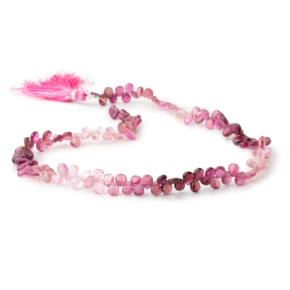 6-6.5mm Shaded Pink Tourmaline Plain Pear Beads 17 inch 140 pieces - BeadsofCambay.com