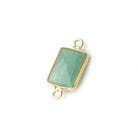 10x7mm Vermeil Bezel Aventurine Faceted Rectangle Connectors 1 piece - BeadsofCambay.com