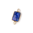 10x7mm Vermeil Bezel Lapis Lazuli Faceted Rectangle Connectors 1 piece - BeadsofCambay.com