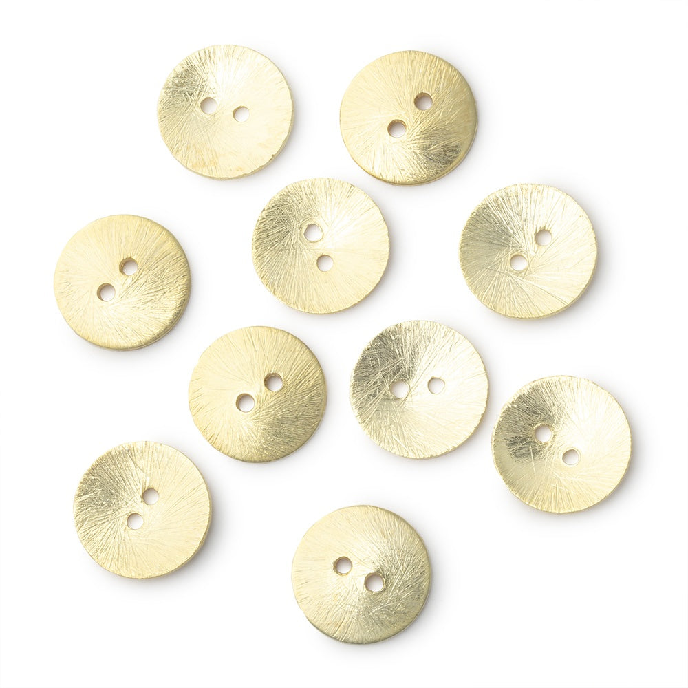 16mm Brushed Round Buttons Set of 10 - BeadsofCambay.com