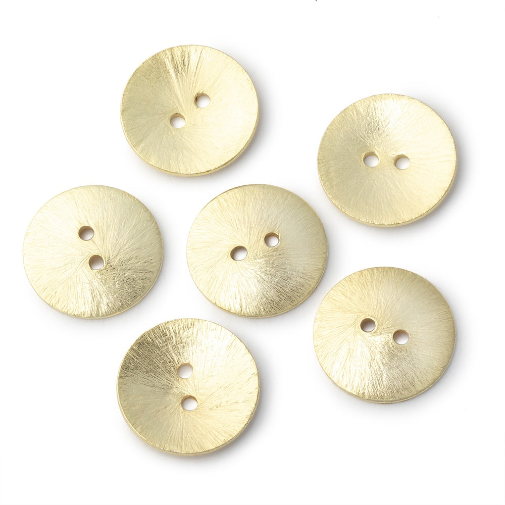 20mm Brushed Round Buttons Set of 6 - BeadsofCambay.com