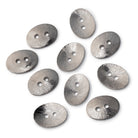 16x12mm Brushed Oval Buttons Set of 10 - BeadsofCambay.com