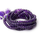 6.5-8mm African Amethyst Plain Rondelle Beads 15.5 inch 85 pieces - BeadsofCambay.com