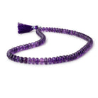 6.5-8mm African Amethyst Plain Rondelle Beads 15.5 inch 85 pieces - BeadsofCambay.com