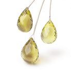 17x12-20x14mm Bi-Color Quartz Faceted Tear Drop Focal Set of 3 Beads AAA - BeadsofCambay.com