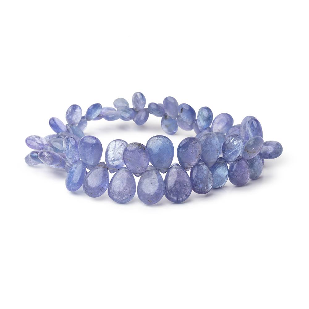 7x5-11x8mm Tanzanite Beads Plain Pear Beads 8 inch 56 pieces A - BeadsofCambay.com