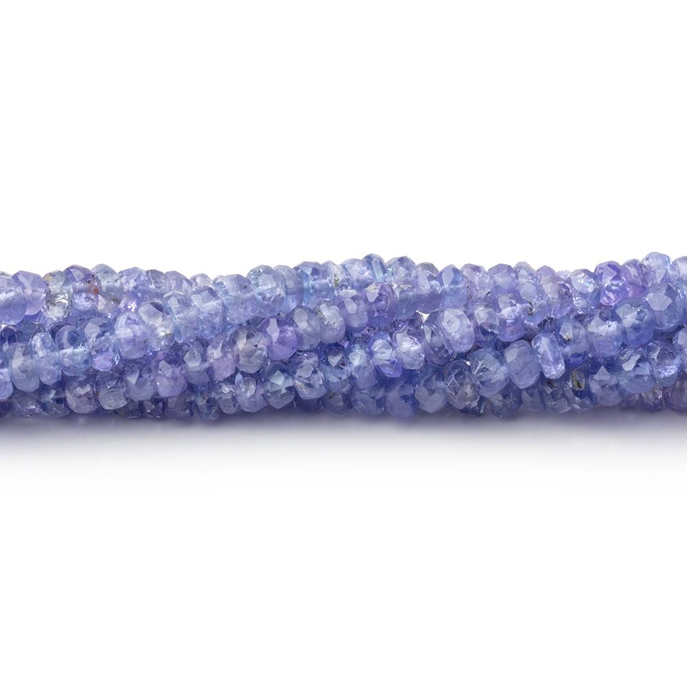 4mm Tanzanite Faceted Rondelle Beads 14 inch 158 pieces - BeadsofCambay.com