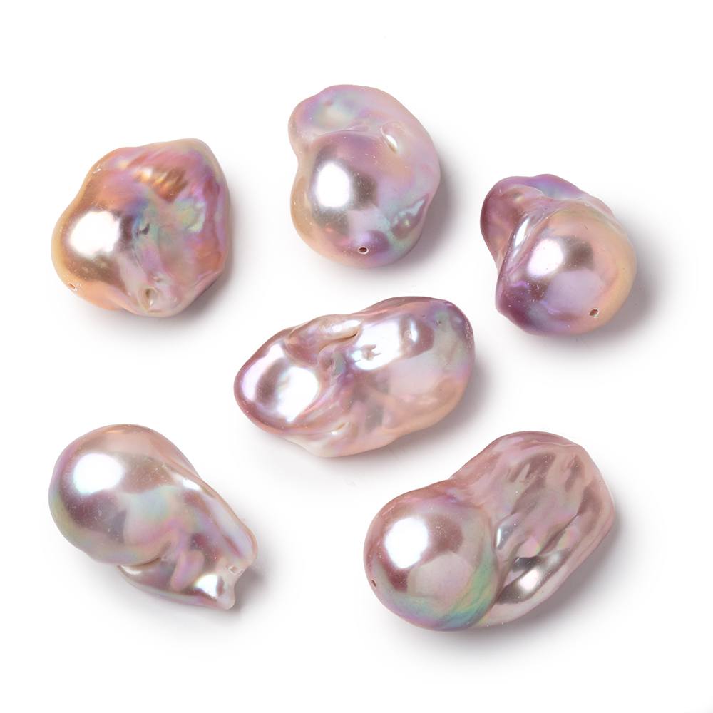 18-25mm Lilac Peach Ultra Baroque Focal Beads 1 piece AA - BeadsofCambay.com