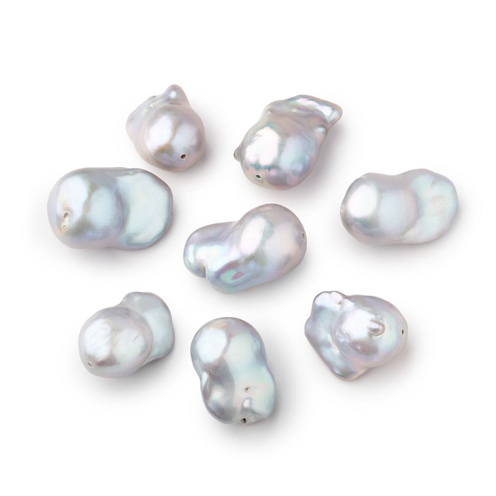 17-21mm Silver Ultra Baroque Focal Beads 1 piece AA - BeadsofCambay.com