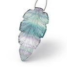 43.7x21.5mm Fluorite Hand Carved Shoulder Drilled Pear 1 Focal - Beadsofcambay.com