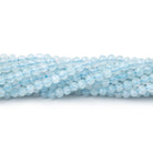 3mm Milky Aquamarine Micro Faceted Round Beads 12.5 inch 102 pieces - BeadsofCambay.com