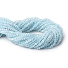 3mm Milky Aquamarine Micro Faceted Round Beads 12.5 inch 102 pieces - BeadsofCambay.com