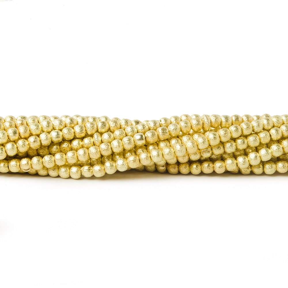 2mm Brushed Round Beads - BeadsofCambay.com