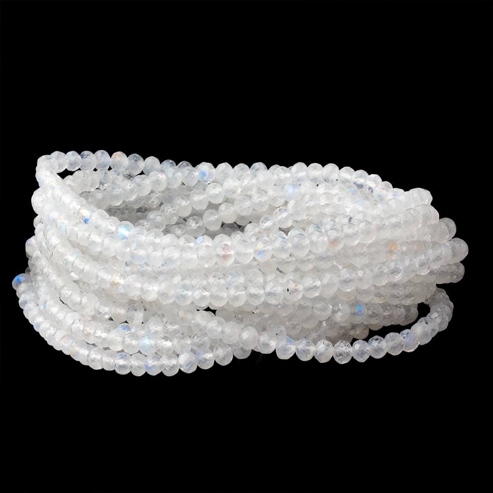 4.3mm Rainbow Moonstone Micro Faceted Rondelle 16 inch 115 Beads AA - Beadsofcambay.com