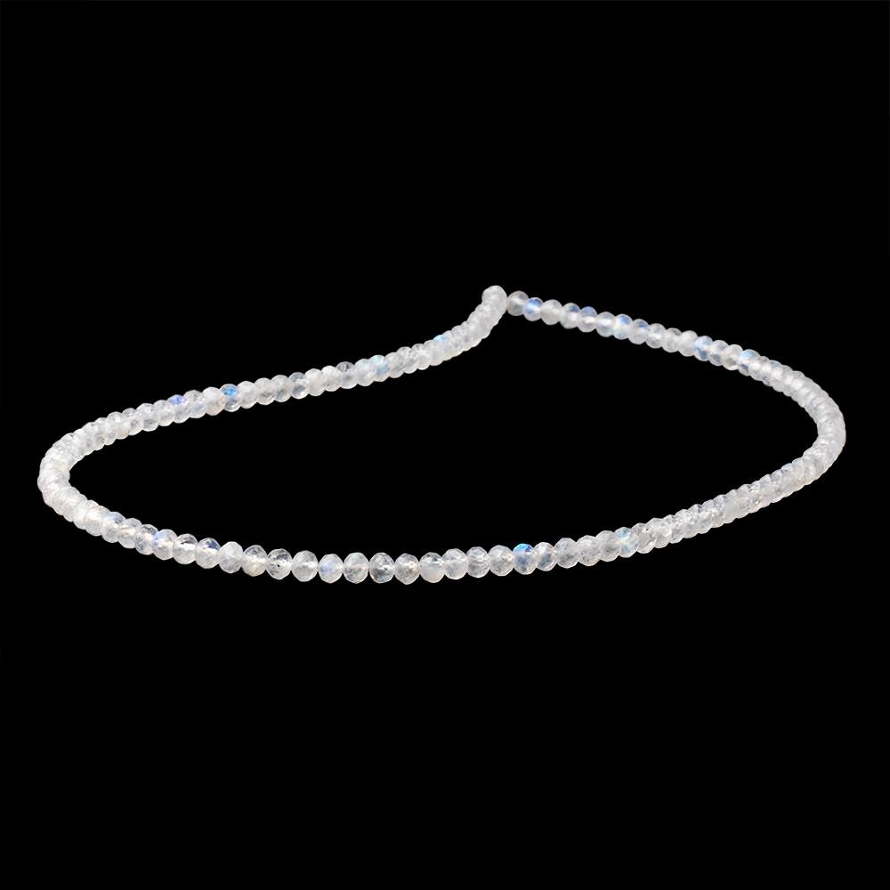 4.3mm Rainbow Moonstone Micro Faceted Rondelle 16 inch 115 Beads AA - Beadsofcambay.com