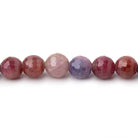 6.5-7mm Sapphire and Ruby Faceted Round 15.5 inch 60 Beads - BeadsofCambay.com
