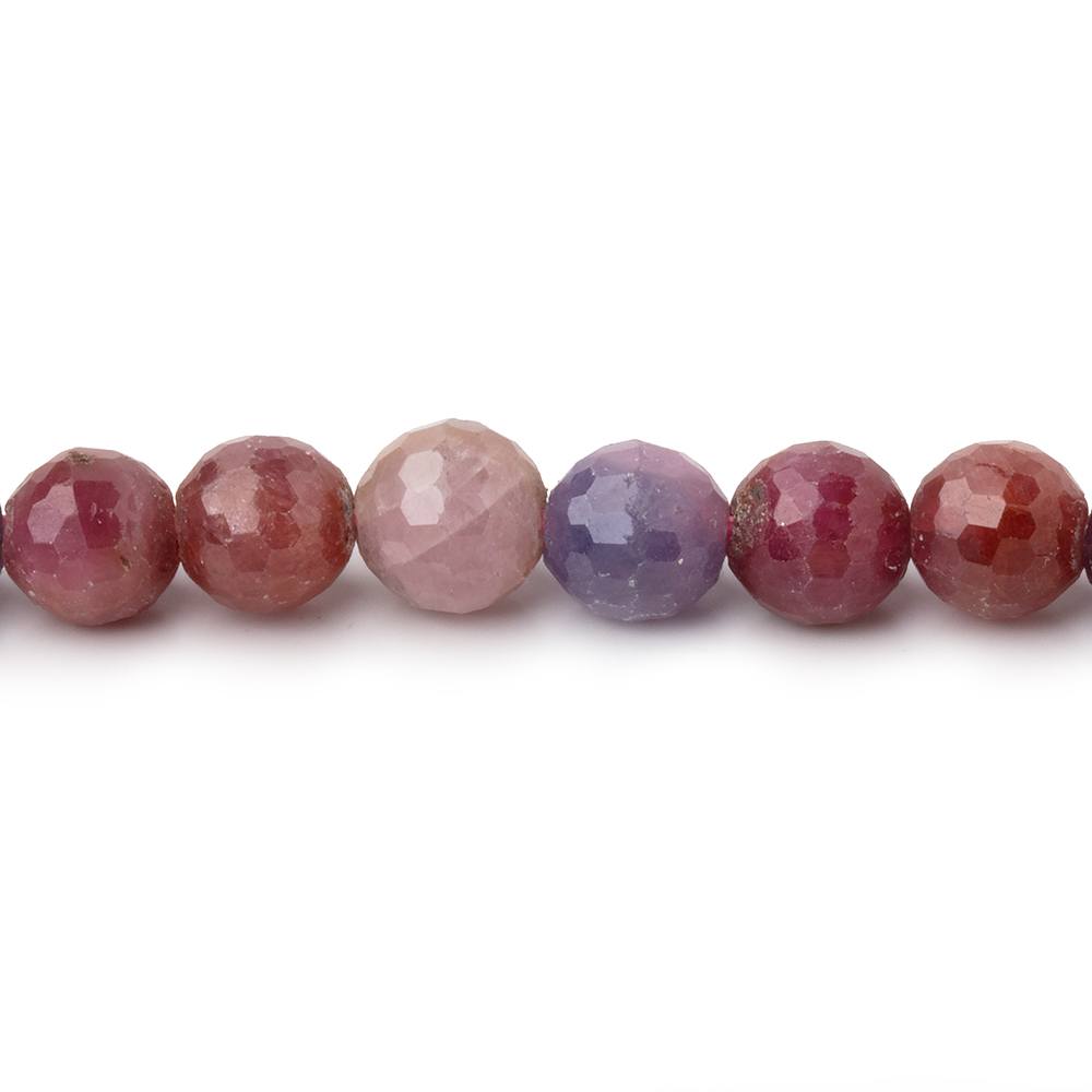 6.5-7mm Sapphire and Ruby Faceted Round 15.5 inch 60 Beads - BeadsofCambay.com