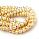 8mm 22kt Gold plated Copper Brushed Round Beads 8 inch 27 pieces - BeadsofCambay.com